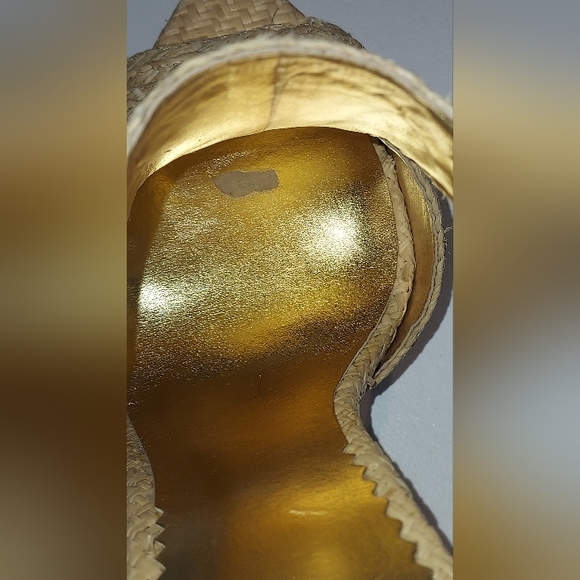 Report Signature Lucie 2 Raffia Straw Platform Sandals/Heels New with Flaws - Picture 7 of 9